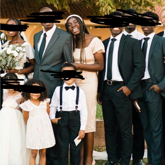 Puff Sleeves Champagne Dress - Picture 3 of 3